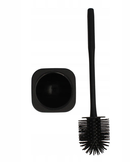 EASYFORM silikoninis tualeto šepetys su stovu, juodas, 34,8 cm