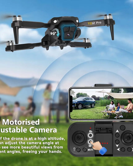Toladrone TD12Pro sulankstomas FPV dronas su 1080P kamera, bešepetėliniais varikliais