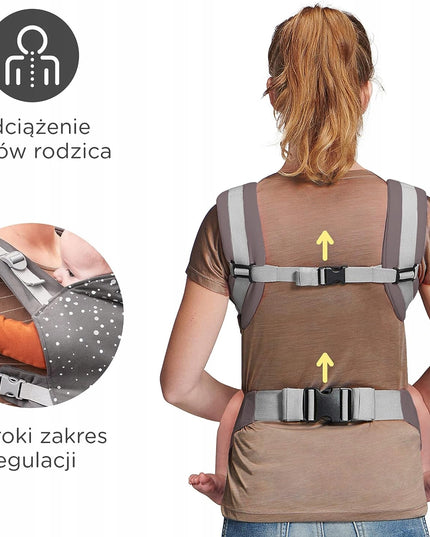 Ergonomiška vaikiška nešynėlė NINO, 20 kg, pilkos spalvos, Kinderkraft