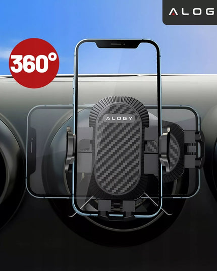 Alogy 3v1 automobilinis telefono laikiklis – tvirtinamas prie ventiliacijos grotelių, stiklo arba prietaisų skydelio