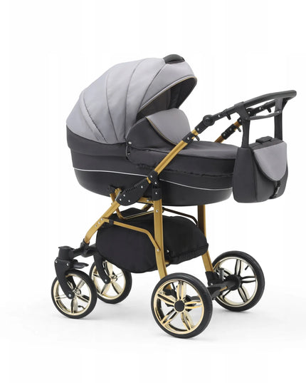 EL-CAR 3-in-1 vežimėlis Cosmo gold, įskaitant ISOFIX automobilinę kėdutę