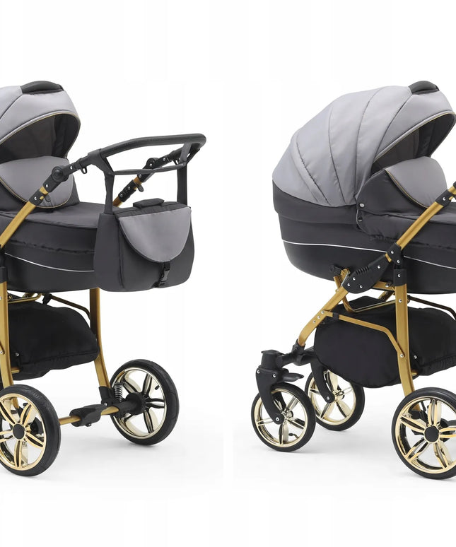 EL-CAR 3-in-1 vežimėlis Cosmo gold, įskaitant ISOFIX automobilinę kėdutę