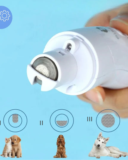 Elektrinė gyvūnų nagų dildė ELS PET su LED apšvietimu, belaidė, skirta katėms ir šunims