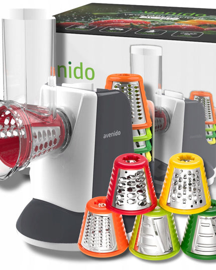 Elektrinė pjaustyklė Avenido AV4817 – vaisiams, daržovėms, sūriui, 150 W, 5 keičiami antgaliai