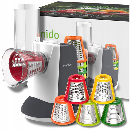 Elektrinė pjaustyklė Avenido AV4817 – vaisiams, daržovėms, sūriui, 150 W, 5 keičiami antgaliai