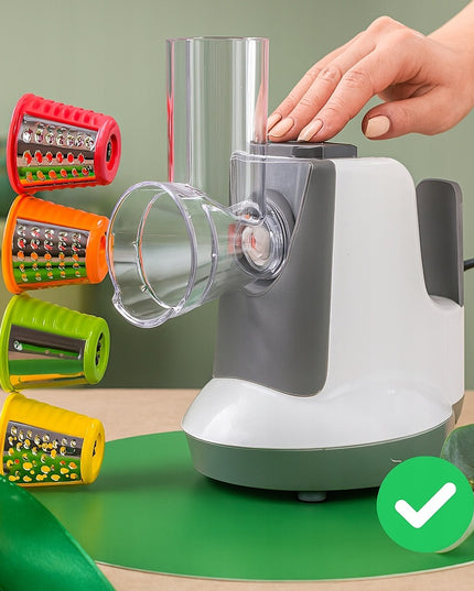 Elektrinė pjaustyklė Avenido AV4817 – vaisiams, daržovėms, sūriui, 150 W, 5 keičiami antgaliai