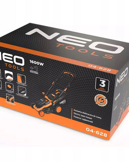 Elektrinė vejapjovė 1600W 380mm, krepšys 45L NEO TOOLS 04-628