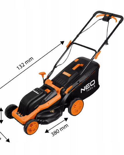 Elektrinė vejapjovė 1600W 380mm, krepšys 45L NEO TOOLS 04-628