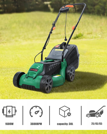 Elektrinė vejapjovė Real Garden 1600W, 32 cm, 30L krepšys