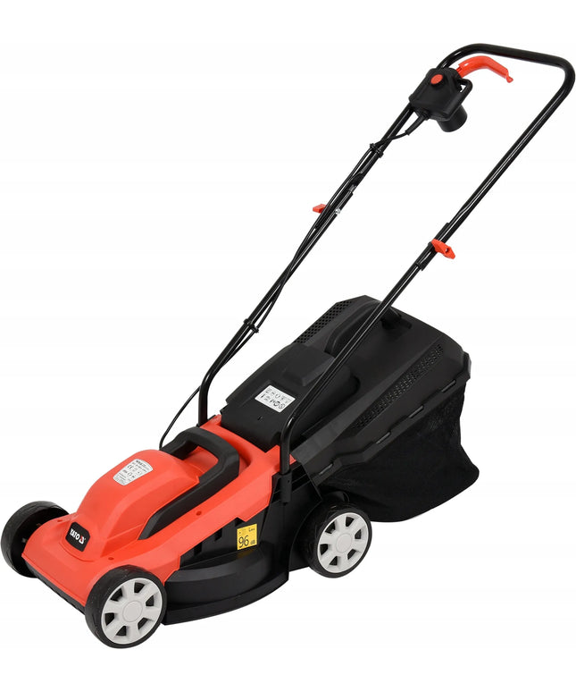 Elektrinė žoliapjovė Yato 1300 W, pjovimo plotis 33 cm, krepšys 30 L
