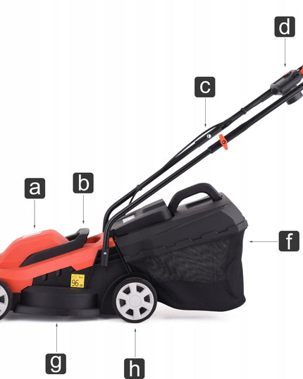 Elektrinė žoliapjovė Yato 1300 W, pjovimo plotis 33 cm, krepšys 30 L