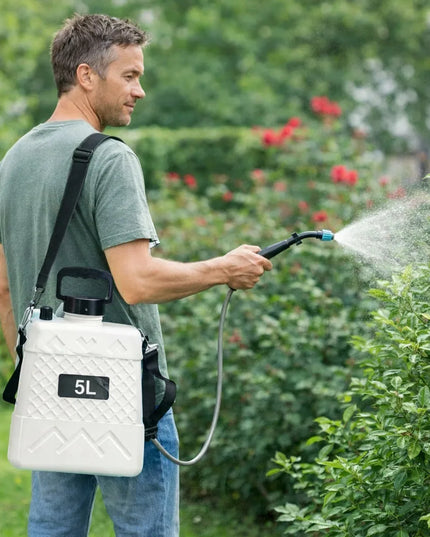 Elektrinis akumuliatorinis sodo purkštuvas Durabuild 5L, nešiojamas su USB-C įkrovimu
