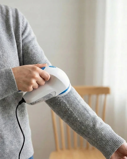 Elektrinis audinių skustuvas tinklinis megztiniams ir baldams galingas ir didelis su 3 peiliukais