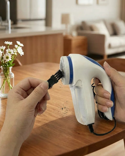 Elektrinis audinių skustuvas tinklinis megztiniams ir baldams galingas ir didelis su 3 peiliukais