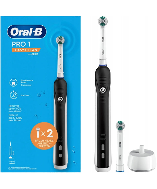 Elektrinis dantu šepetėlis Oral B Pro 1 EASY CLEAN, 2 galvutės