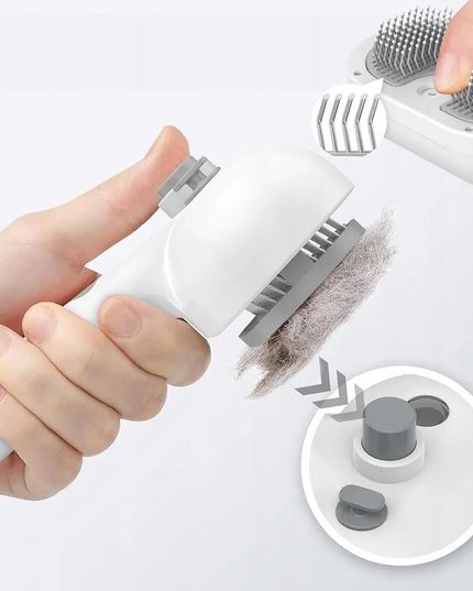 Elektrinis garų šepetys šunų ir kačių kailio priežiūrai su savaiminio išsivalymo funkcija
