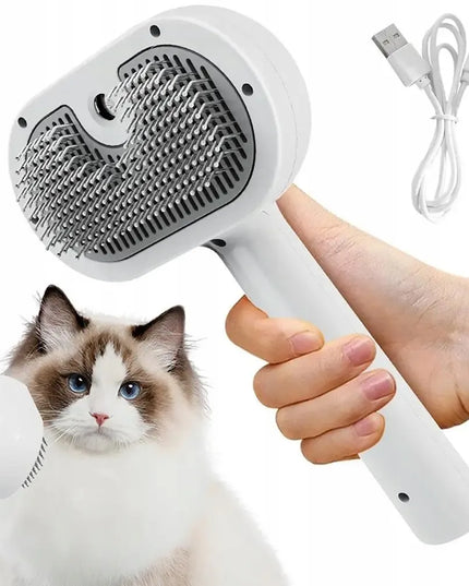 Elektrinis garų šepetys šunų ir kačių kailio priežiūrai su savaiminio išsivalymo funkcija