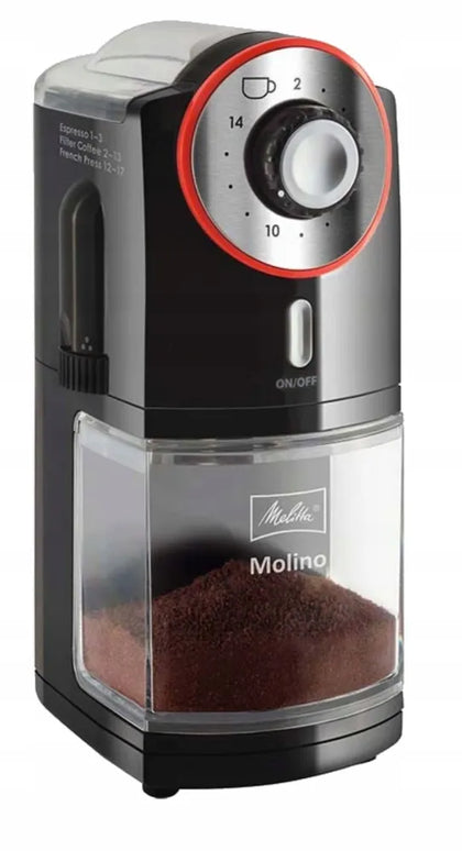 Elektrinis kavamalės malūnėlis su girnomis Melitta Molino 1019-01, 17 malimo lygių