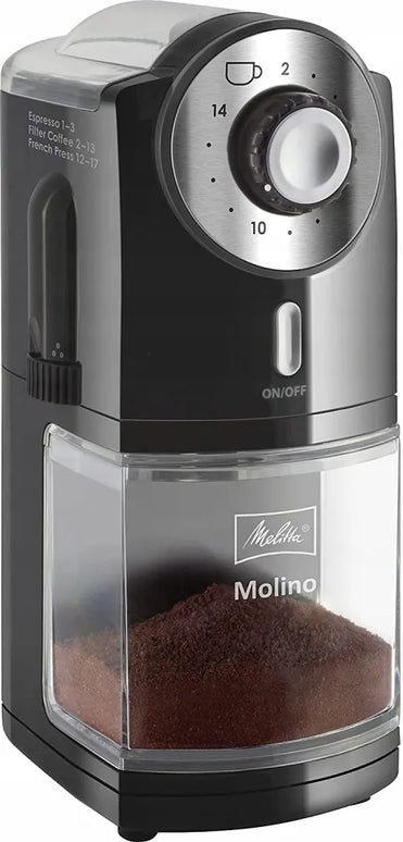 Elektrinis kavos malūnėlis su girnomis Melitta Molino 1019-02, juodas