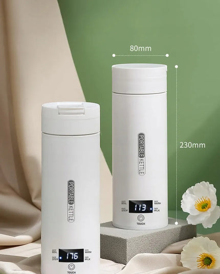 Elektrinis kelioninis virdulys 300W 0,5L baltas su temperatūros reguliavimu