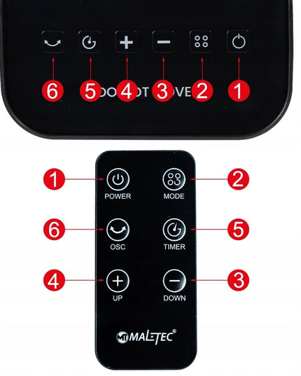 Elektrinis kolonos tipo šildytuvas su nuotolinio valdymo pultu PTC LED 2000W (Maltec)