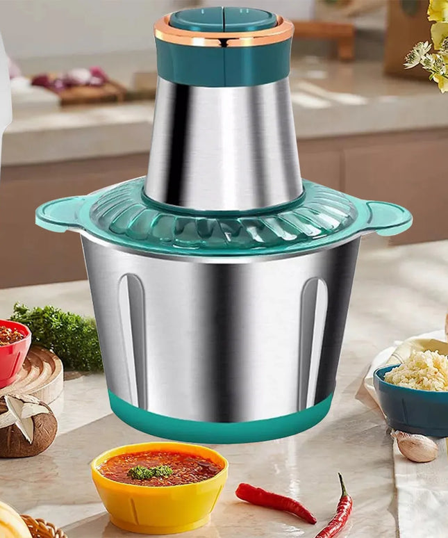 Elektrinis mėsos, svogūnų ir daržovių smulkintuvas, 300W, 2L, nerūdijantis plienas