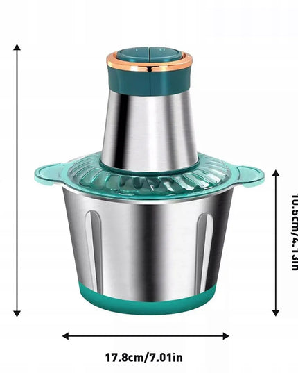 Elektrinis mėsos, svogūnų ir daržovių smulkintuvas, 300W, 2L, nerūdijantis plienas