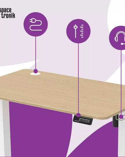 Elektrinis reguliuojamas stalas 100x60, aukščio reguliavimas 118, Spacetronik