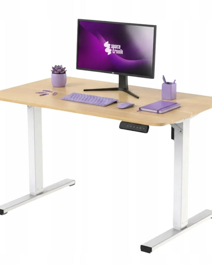 Elektrinis reguliuojamas stalas 120x60 Spacetronik su atmintimi, šviesus ąžuolas