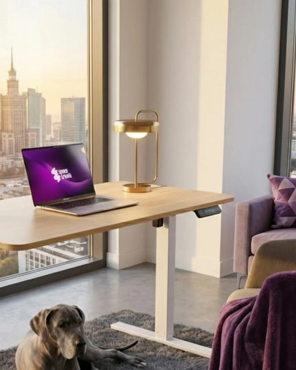 Elektrinis reguliuojamas stalas 120x60 Spacetronik su atmintimi, šviesus ąžuolas