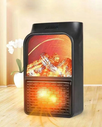 Elektrinis šildytuvas 400W Mini į elektros lizdą su LED židinio efektu + nuotolinio valdymo pultas