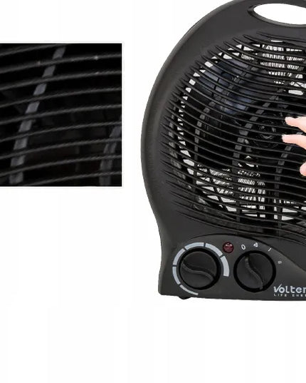 Elektrinis šildytuvas ventiliatorius su termostatu 2000 W, juodas
