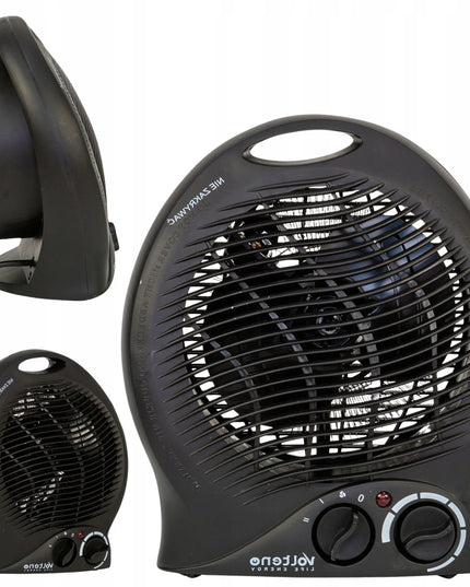 Elektrinis šildytuvas ventiliatorius su termostatu 2000 W, juodas
