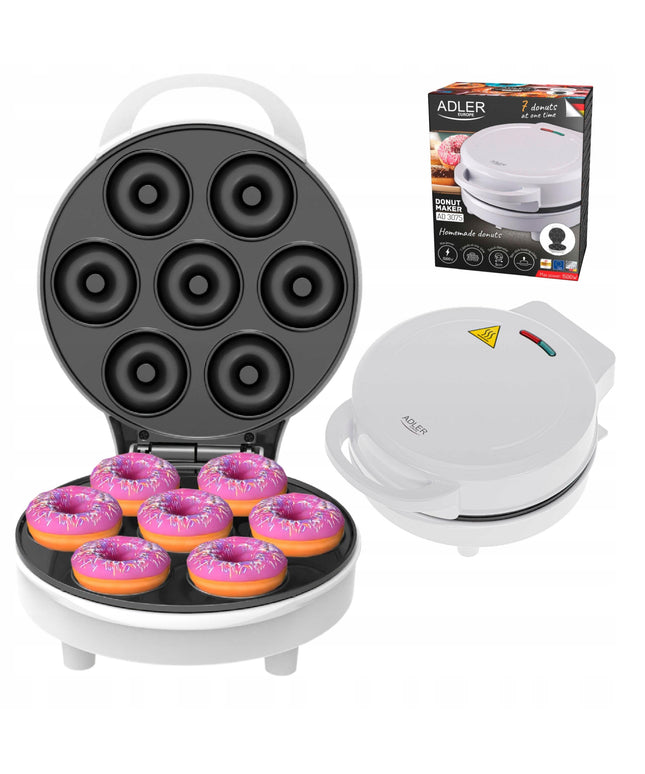 Elektrinis spurgų kepimo aparatas Adler 3075 – 7 mini spurgos vienu metu, 1500 W, nelipni danga