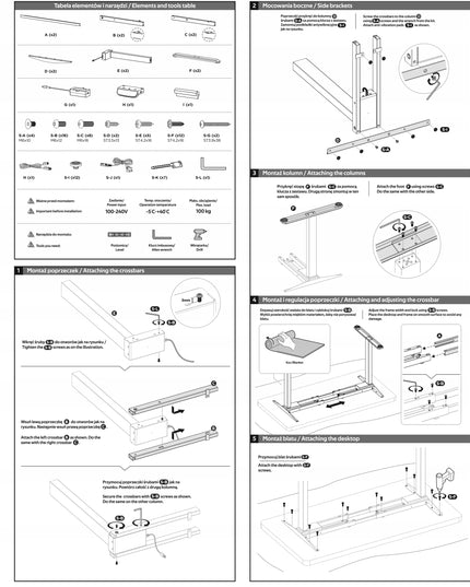 Elektrinis stalas Control Pro 120/67 LVNSystem baltas/juodas su dviem varikliais