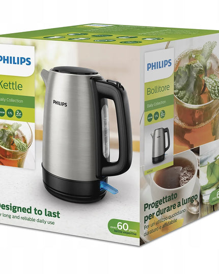 Elektrinis virdulys Philips HD9350/90 2200 W 1,7 l sidabrinis/pilkas plieninis