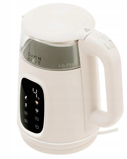 Elektrinis virdulys SevenKraft 1,7 l su temperatūros reguliavimu, smėlio spalvos