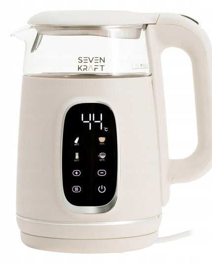 Elektrinis virdulys SevenKraft 1,7 l su temperatūros reguliavimu, smėlio spalvos