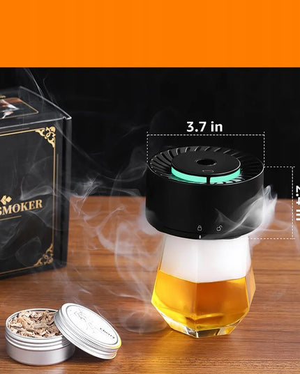 Elektrinis viskio rūkymo rinkinys SMOKER su USB ir 6 rūšių medžio drožlėmis