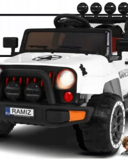 Elektrinis visureigis vaikams 4x4 „Ramiz“, 12V, baltas