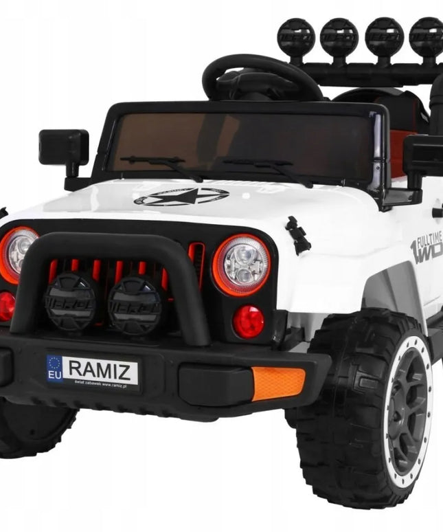 Elektrinis visureigis vaikams 4x4 „Ramiz“, 12V, baltas