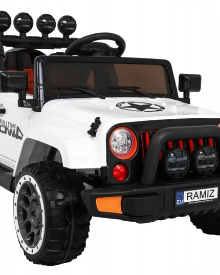 Elektrinis visureigis vaikams 4x4 „Ramiz“, 12V, baltas