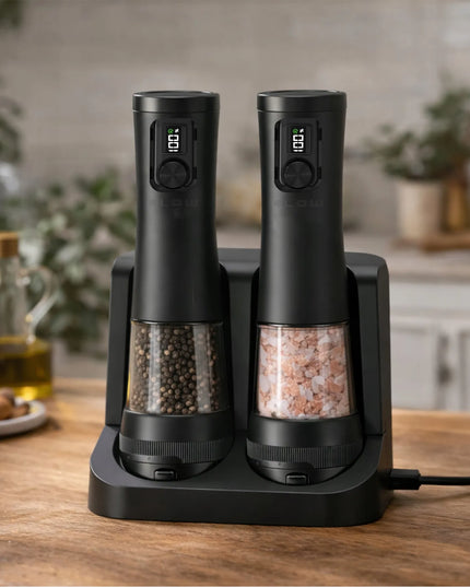 Elektrinių druskos ir pipirų malūnėlių rinkinys BLOW, 2 vnt. su USB-C įkrovimu