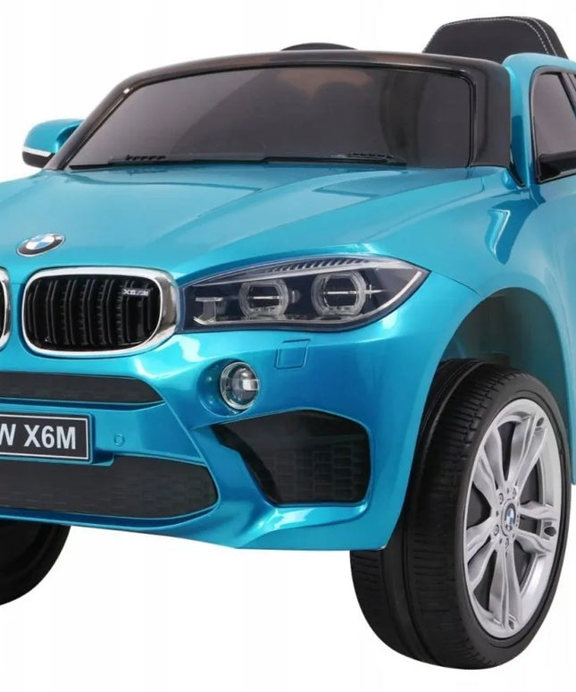 Elektromobilis vaikams BMW X6M, SUV, mėlynos spalvos lakuotas + nuotolinio valdymo pultas