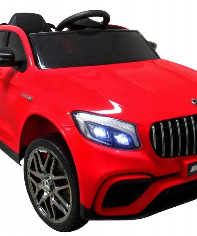 Elektromobilis vaikams Mercedes GLC63s 4x4, juodas, odinė sėdynė