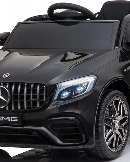 Elektromobilis vaikams Mercedes GLC63s 4x4, juodas, odinė sėdynė