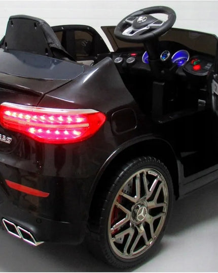 Elektromobilis vaikams Mercedes GLC63s 4x4, juodas, odinė sėdynė