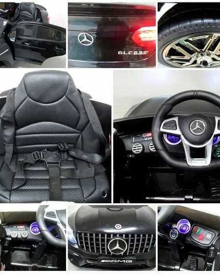 Elektromobilis vaikams Mercedes GLC63s 4x4, juodas, odinė sėdynė