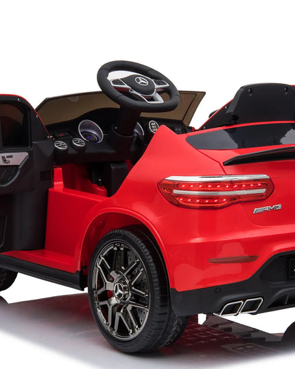 Elektromobilis vaikams Mercedes GLC63s 4x4, juodas, odinė sėdynė
