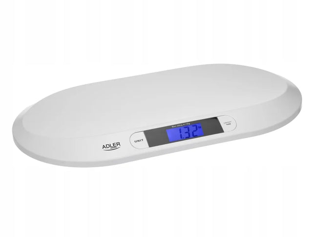 Elektroninės vaikiškos kūdikių svarstyklės iki 20 kg su HOLD funkcija ir tarokščiu Adler AD 8139